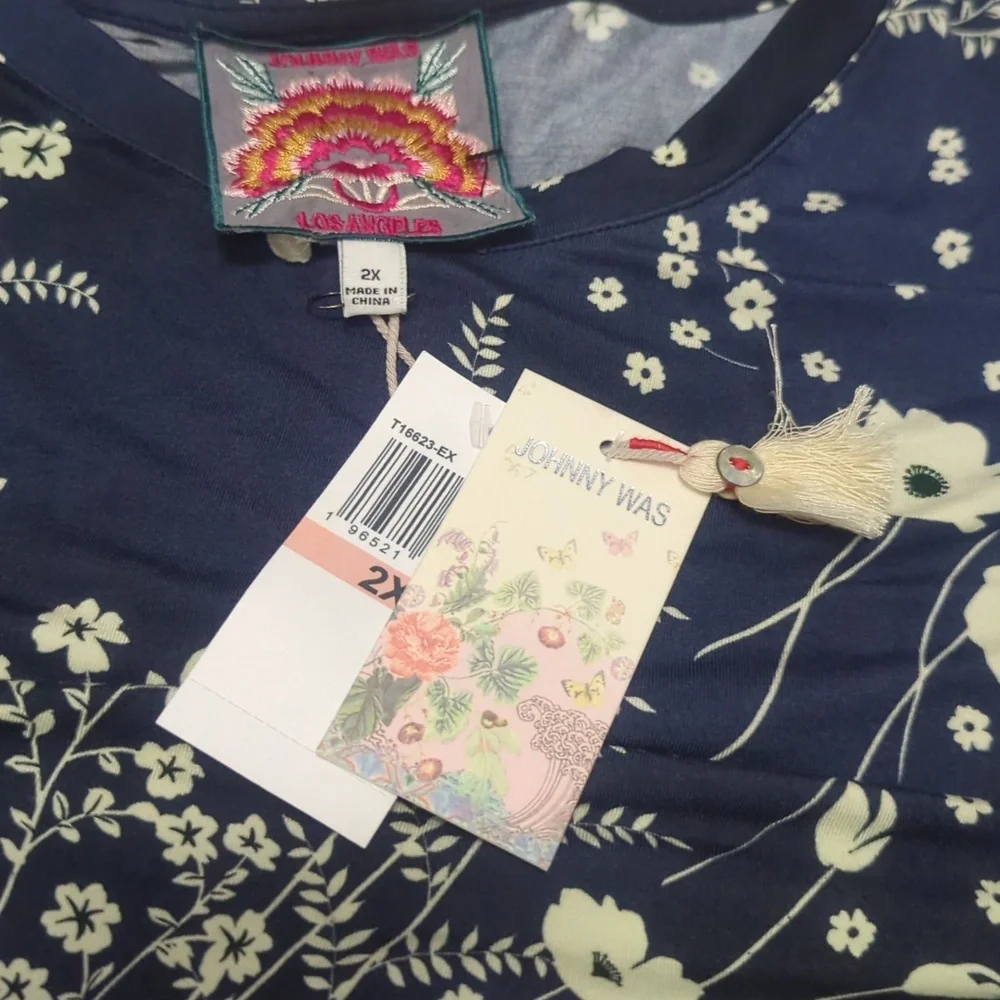 JOHNNY WAS The Janie Favorite Floral Puff Sleeve Top ~ NWT